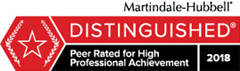 Martindale-Hubbell | Distinguished | Peer Rated For High Professional Achievement | 2018